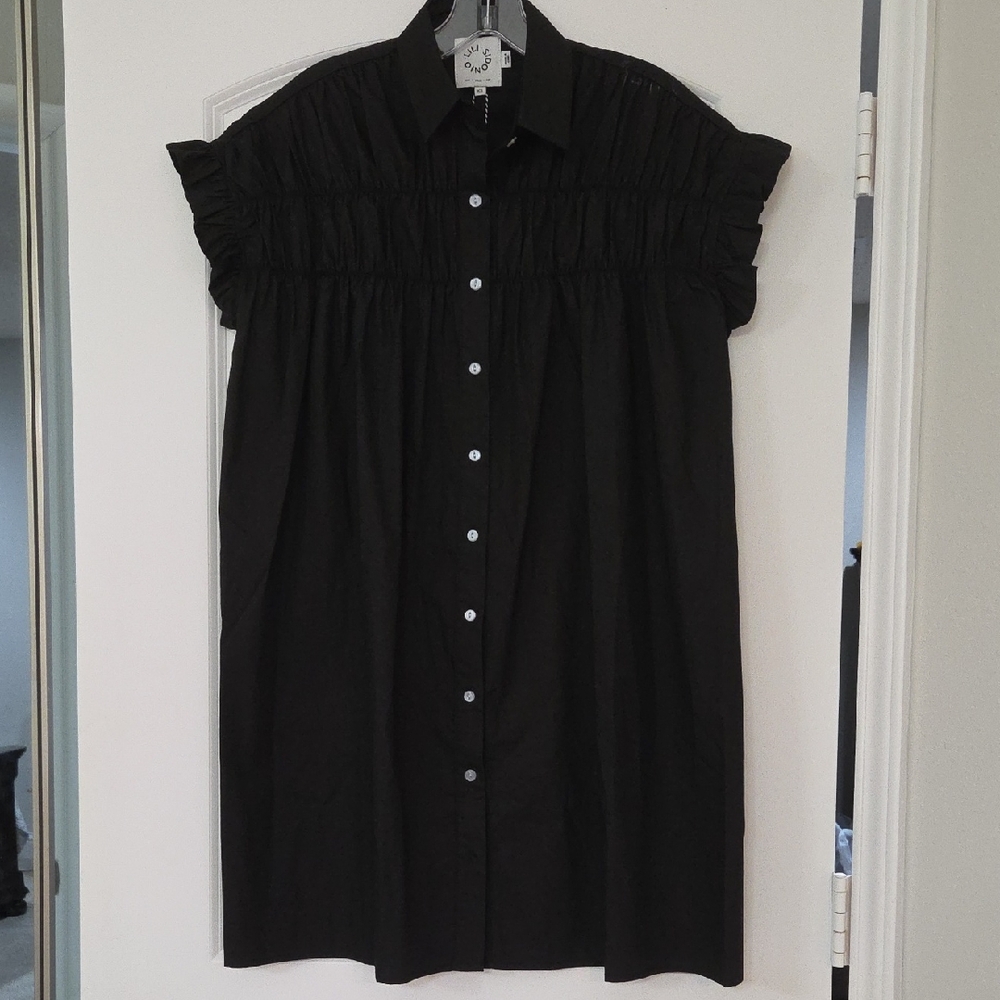 Pretty Black Button Down Dress In Perfect New Condition!